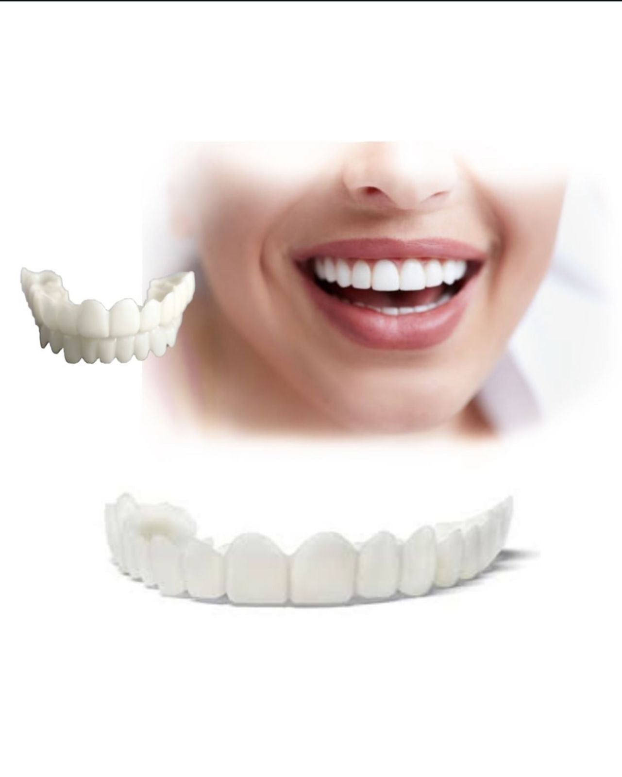SONRISA PERFECTA - CARILLAS DENTALES INFERIORES Y SUPERIORES - PODES SACARLAS Y PONERLAS LAS VECES QUE QUIERAS